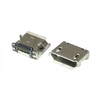 Гнездо micro-USB 5конт smd (нижнее крепление, 2 крепежа в плату) тип3