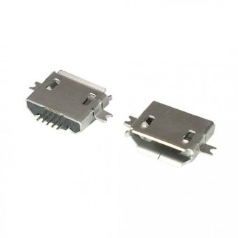 Гнездо micro-USB 5конт smd (среднее широкое крепление, 2 крепежа) тип3 (П6)