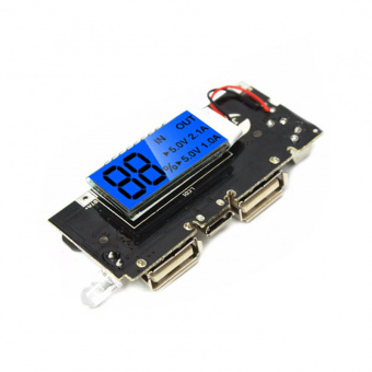 Модуль для Power Bank Dual USB 5V 1A 2.1A с ЖК-экраном (СК61)