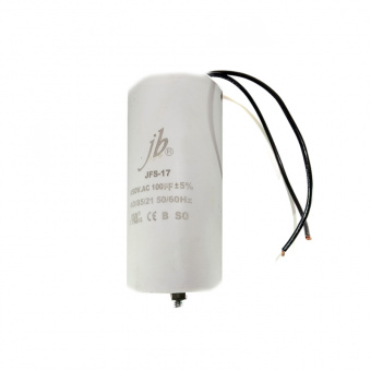 Конденсатор пусковой CBB60 100uF 450V гибкие выводы + болт