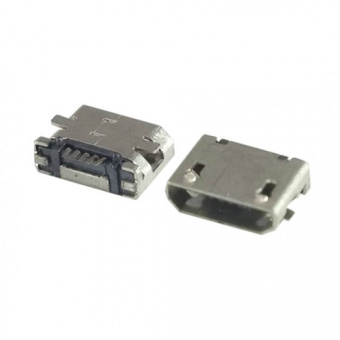 Гнездо micro-USB 5конт smd (боковое крепление, 2 крепежа на плату) тип3 (П6)
