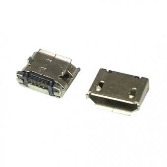 Гнездо micro-USB 5конт smd (нижнее крепление, 2 крепежа в плату) тип1 (П6)
