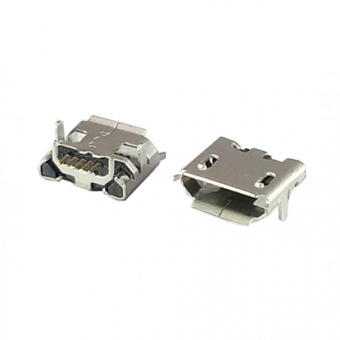 Гнездо micro-USB 5 pin smd (нижнее крепление, 4 крепежа в плату) тип1 (П6)