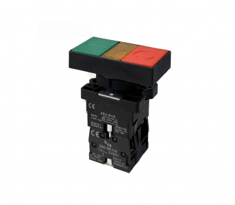 Кнопка LA167-B2-EW8365 I-O сдвоенная с подсветкой, 10А IP40