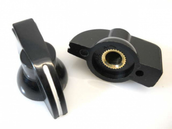 UXCELL-2-Pcs-Black-Plastic-Rotary-Switch-Knobs-Cpas-6mm-Dia-Shaft-Hole-3-x-2